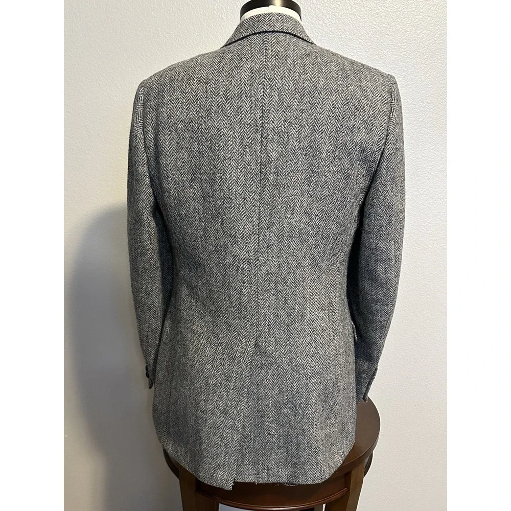VTG Harris Tweed Hand Woven 100% Scottish Wool Herringbone Jacket Blazer Men 42‎